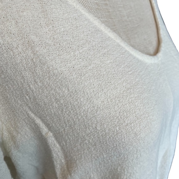 Vanilla Star Top Cream Front Tie Knot Crop Large - Picture 10 of 12